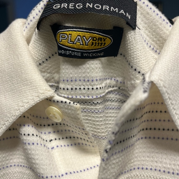 Greg Norman Collection Beige Striped Polo Shirt - Picture 4 of 4